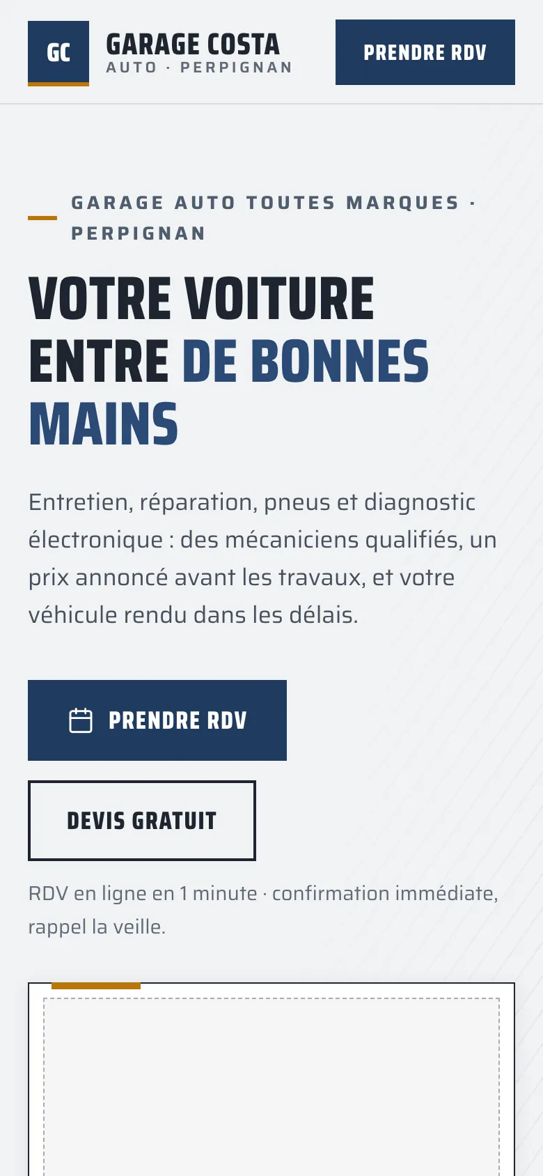Démo Garage Costa sur téléphone